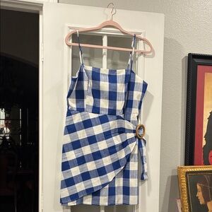Altar'd State Blue and White Plaid Dress size medium